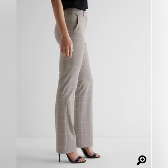 Express Editor Mid Rise Plaid Bootcut Pants - Picture 3 of 10